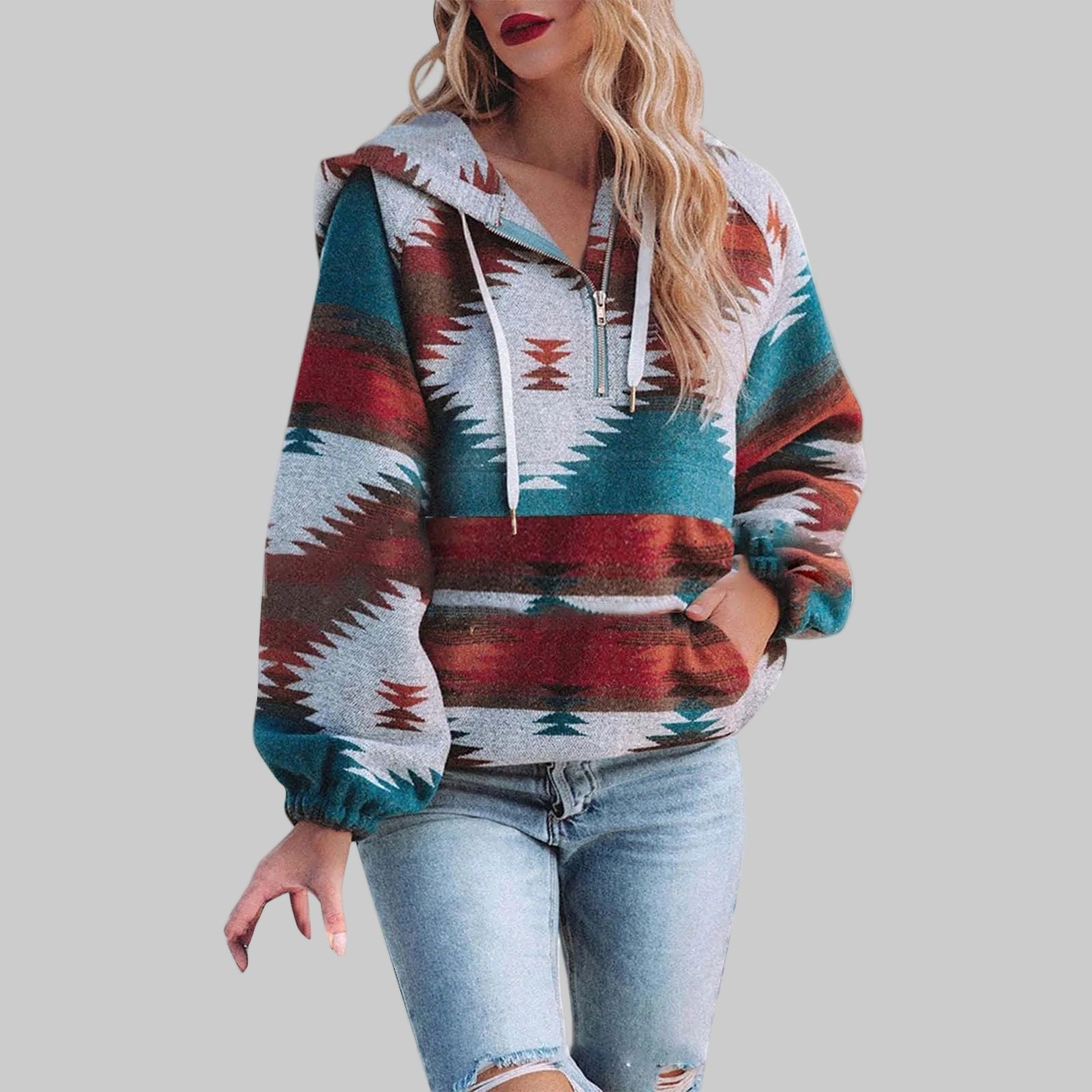 Senach – Comfy Oversized Zip-Up Hoodie Sweatshirt